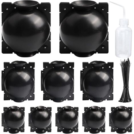 Paryou – Lot de 10 boules de marcottage aérien – 5 petites, 3 moyennes, 2 grandes – 100 attaches en nylon – Bouteille d'arrosage 250 ML - 100Attaches