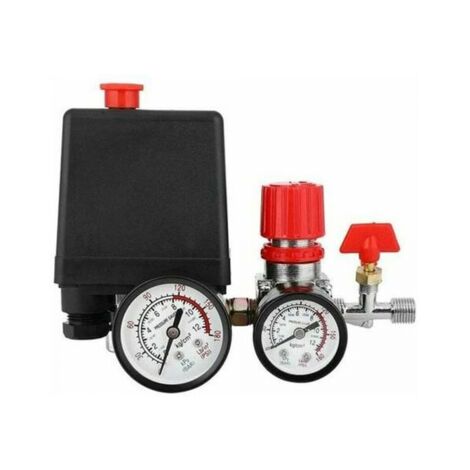 Paryou – Compresseur d'air avec pressostat et manomètre – Pression 0,8 MPA – Filetage G1/4 – Courant 16A – Plage de température 0-100°C (1/5)