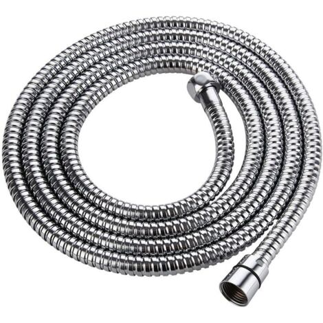 Tuyau de douche 2M tuyau de douche en acier inoxydable anti-torsion chrome accessoires de douche tuyau sanitaire universel salle de bain