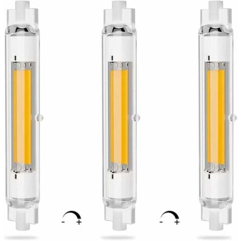 R7S LED 118mm Dimmable 20W Économie Énergie COB Ampoule LED R7S Équivalent à J118mm 200W Halogène Lampe, Blanc Chaud 3000K, Pas Scintillement, 2000LM, Éclairage à Faisceau 360°, CRI 90Ra, Lot de 3 [Cl