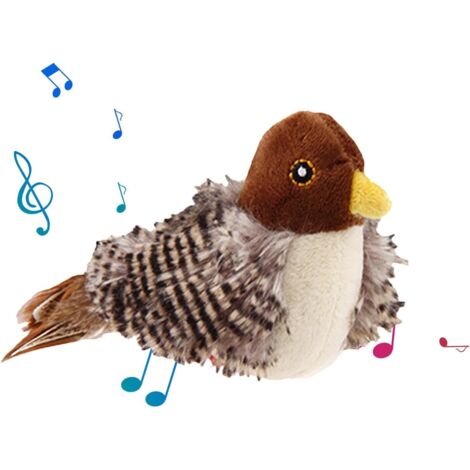 Wedhapy Oiseau Robot Chanteur Jouet Oiseau électrique Qui Chante et gazouille activé par Le Mouvement et Le Son Fonctionne sur Piles Jouet interactif