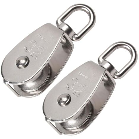 Houhence – Poulie de levage en acier inoxydable 304 – Capacité 250 kg – Diamètre 32 mm – Rotation 360° pour applications professionnelles - ble-32mm