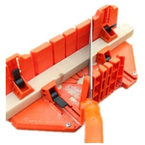 XVX – Boîte à onglets en plastique – 4 angles de coupe 0° 22,5° 45° 90° – Pour bois dur – Dimensions 35,5 x 11 x 15 cm