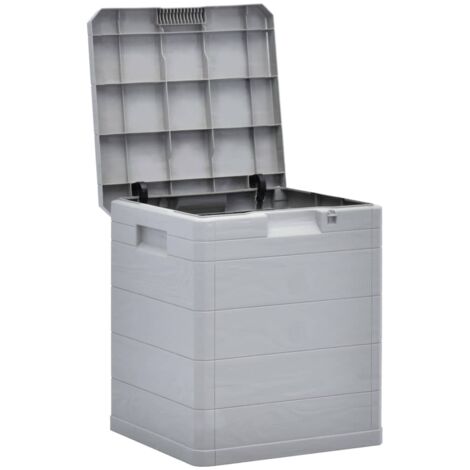 INLIFE Boîte de rangement de jardin 90 L Gris clair
