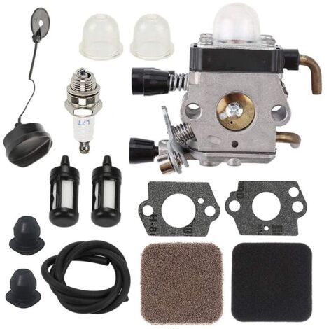 Trimec – Kit de carburateur pour Sthil FS75 FS80 FS85 HS75 HS80 HS85 – Comprend 1 carburateur, 2 joints, 2 filtres à carburant – Matériau métal (1/5)