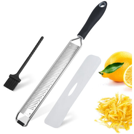 Râpe Zesteur Citron Agrumes Fromage en inox - Ergonomique et anti-dérapant - Rape a fromage multifonction - Rape a gingembre, fromage, fruits et autres aliments