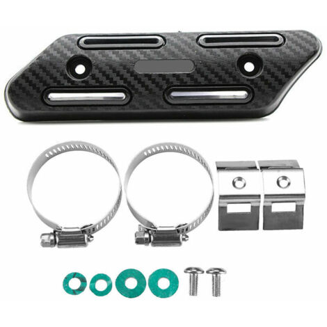 Ulisem Protection anti-chaleur pour échappement de moto, universelle et anti-brûlure, pour moto CRF, couleur noire.