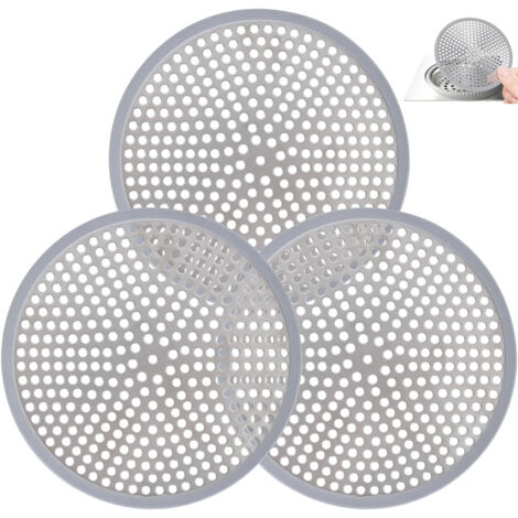 Lot de 3 filtres de vidange en acier inoxydable 11,8 cm – Résistance à la corrosion – Pour baignoire, cuisine, salle de bain, douche