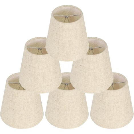 6 Pièces Abat-Jour pour Lampes de Table Lampe, abat jour clip, abat jour ,Remplacement Abat Jour en Lin Petits Abat Jour avec Clip pour Table de Chevet, Applique Murale en Cristal, Lustre de Bougeoir (1/5)
