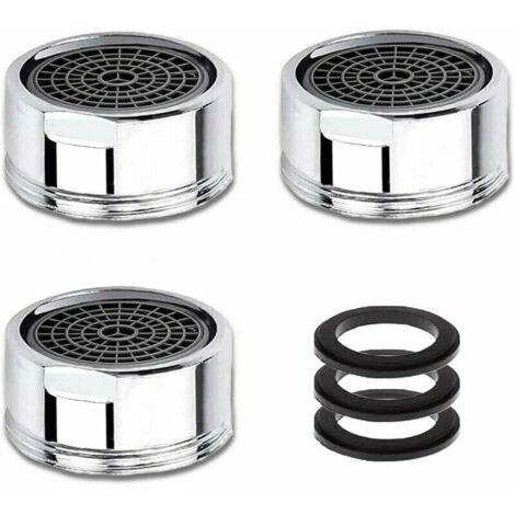 Mousseur de Robinet M20, Lot de 3 Aérateurs de Robinet avec Filtre en Acier Inoxydable, Économiseurs d'Eau, Filetage Mâle de 20 mm.