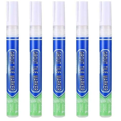 XVX 5 pièces de coulis blanc, imperméable, stylo réparation , pour carrelage mural, joint carrelage, sol, cuisine et salle bain