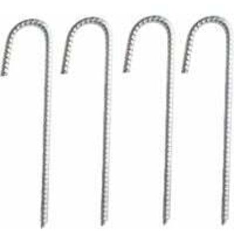 12 pouces piquets de barre d'armature à crochet en J paquet de 4 piquets d'ancrage au sol piquets de tente robustes pour plantes piquets de tissu de paysage antirouille gazon artificiel