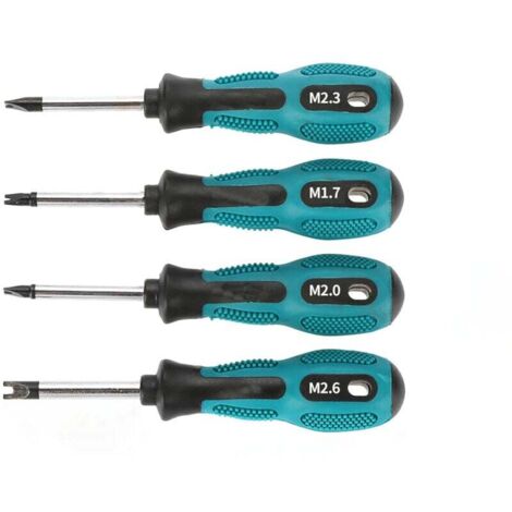 Ulisem 4pcs/Set Jeu de Tournevis Embouts de Tournevis magnétique U fixé Fourche Type magnétique vis rainurée conducteur CR-V Multi Function Kit d'outils à Main (1/4)
