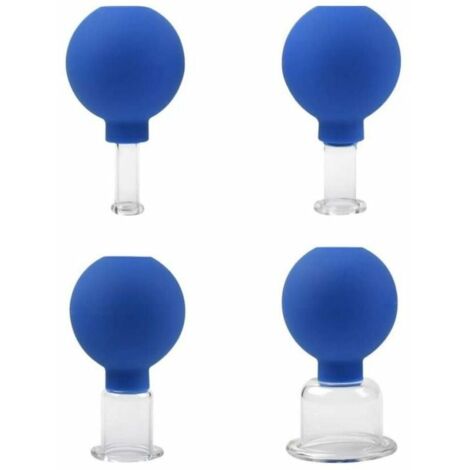 Ulisem Set de Ventouses en Verre avec 4 Tailles Différentes, Ventouse pour Massage, Ventouse Anti-Cellulite, Tasses à Ventouses pour Massage Tête, Visage, Chaque Partie du Corps Triomphe 4 PCS