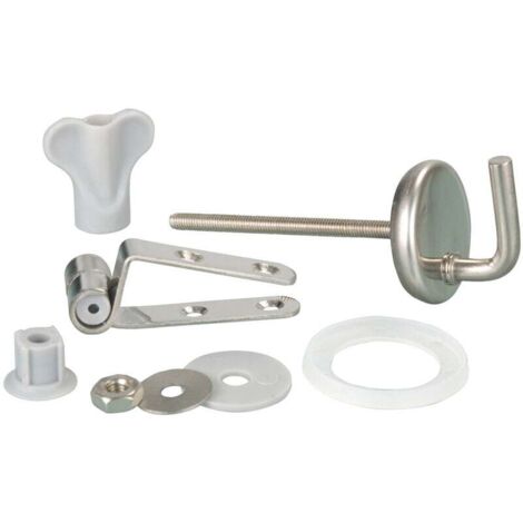 Ulisem Fixation abattant WC, pièce détachée pour abattant WC Fix Clip avec fixation inox, Kit de 15 fixations pour abattant WC, acier inoxydable, mat