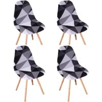 Housse de Chaise Scandinaves Lot de 4, Extensible Housse de Chaise de Salle à Manger, Universelle Couverture de Chaise sans Accoudoirs pour Décoration de Salon Cuisine Maison-Couleurs différentes