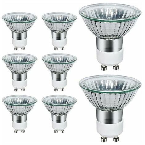 GU10 Ampoules Halogènes, Lot de 8 50W GU10 Spots Halogènes, AC 220V-240V, 700 Lumens, 3000K Blanc Chaud, Angle de Faisceau 40°, (1/4)