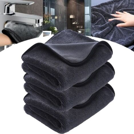 Chiffon De Nettoyage,  Chiffon Micro Fibre XXL, Plus Absorbants, Non Pelucheux, pour Cabine De Douche, Voiture, Maison(40  60cm) (3)