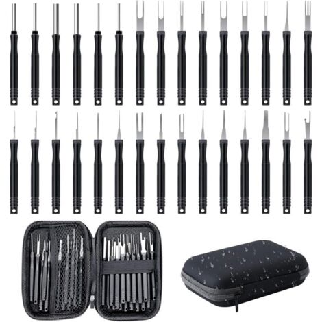 Lot de 30 Extracteur de Cosses, Outils de Extracteur de Cosses, Outils de Retrait de Terminal pour la Plupart des Terminaux de Connecteurs-Noir (1/5)