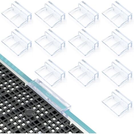 12 supports de couvercle d'aquarium, support de fixation en acrylique pour couvercles d'aquarium Clips de couvercle de réservoir avec support pour aquariums sans rebord (1/5)