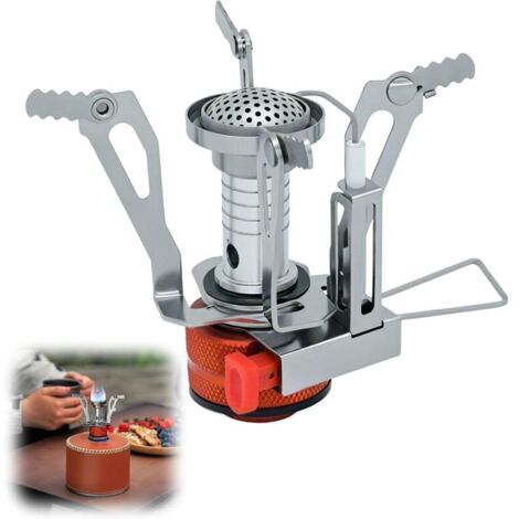 Réchaud À Gaz Pour Camping, Cuisinière Réglable Ultra Léger Portable Propane Poêle Coupe, Pour Randonnée, Trekking, Camping, Pique-nique, Extérieur (orange) (1/5)
