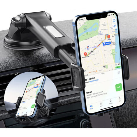 Support Téléphone Voiture [Super Ventouse] Porte Telephone Voiture Ventouse Accessoire Voiture Rotatif à 360 degrés Accroche Telephone Voiture Pare-Brise Tableau de Bord pour iPhone Android S (1/5)