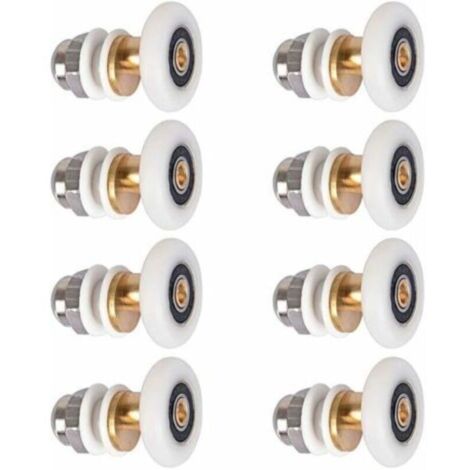 Roulette Porte Douche, Roulettes De Porte Coulissante Cabine De Douche Porte Poulies Roue De Rechange Pour Rouleau Avec Diamètre De Roues 27mm, 8 Pièces (1/5)