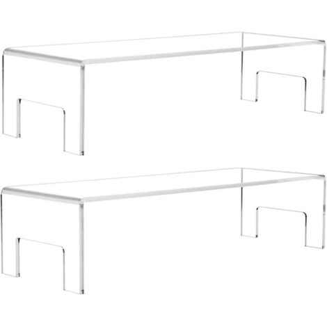 Lot de 2 Présentoirs en Acrylique Transparent, Étagères Rectangulaires Épaisses 5 mm, 30 × 12,7 × 8,4 cm, Supports de Présentation pour Figurines Pop, Cupcakes, Bijoux, Parfum, Jouets (1/5)