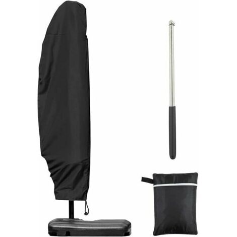 Housse de parasol 3m 4m avec fermeture éclair de 1,4m de long avec tige télescopique, 280x30/80/45cm. (1/5)