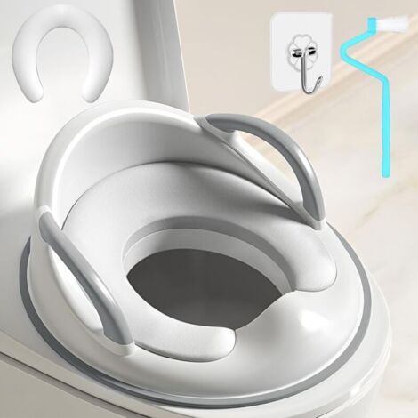 Réducteur Toilette Enfant,Rehausseur WC Enfant,Adaptateur Toilette Enfant avec Coussin Poignée Dossier,Reducteur WC Enfant Réducteurs de Toilettes pour Bébé de 1 à 5 ans (1/5)