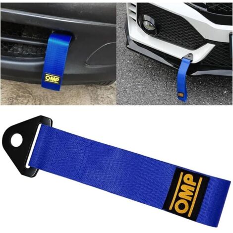 2 Pièces Sangle De Remorquage Universelle, Corde De Remorquage d'urgence pour Voiture, Sangle D'attelage en Nylon, Sangle Remorquage pour Pare-Chocs Avant Et Arrière De La Voiture(Bleu) (1/5)