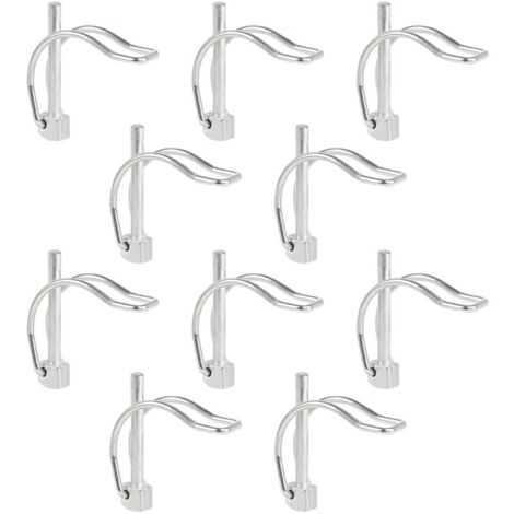 10 Pièces Goupille de Verrouillage Forme D 645mm pour Echafaudage, Goupille Motoculteur Acier au Carbone Galvanisé, Goupille Forme D Portable, Bien Démonté (1/5)