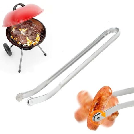 Pince à Saucisse BBQ, 38cm Pince a Barbecue a Roulette, Pince à Retourner les Saucisse BBQ pour Cuisiner (1/5)