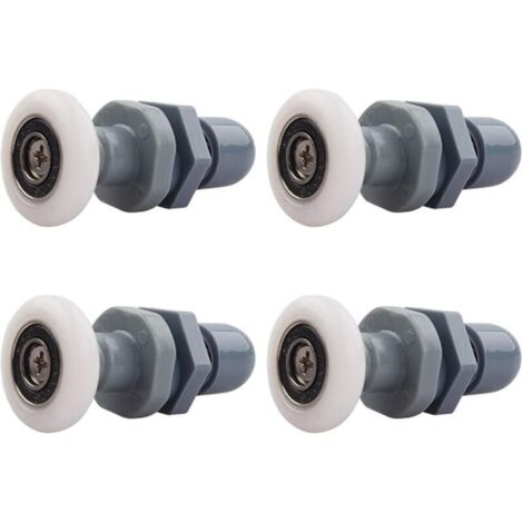 Roulettes Porte de Douche, Roulette Porte Coulissante Douche en Laiton 4 Pièces pour Rouleau pour Remplacement de Douche Coulissante Verre Porte Coureurs Rouleaux (23MM) (1/5)