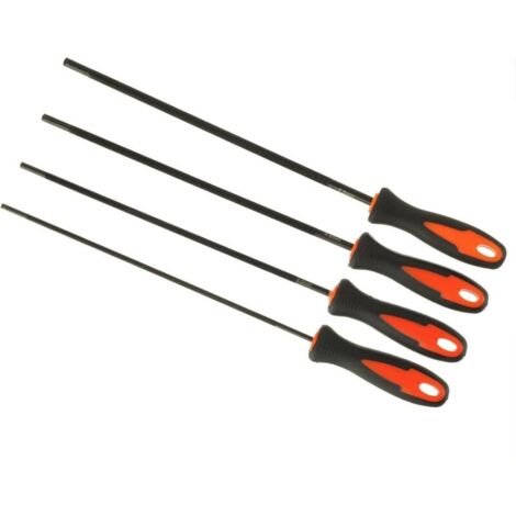 4 Pièces Lime tronconneuse, Lime Chaine tronconneuse,Lime à Cheval pour tronçonneuse, Lime avec poignée, il Existe 4 Tailles de 3,2 mm, 4,0 mm, 4,8 mm, 5,5 mm, adaptée à la tronçonneuse DIY (1/5)