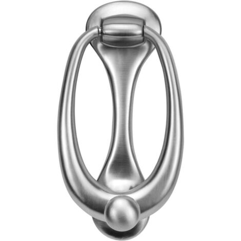 1 Heurtoir de porte ovale en alliage de zinc pour porte d'entrée, décoration de la maison, heurtoir de porte argenté (1/4)