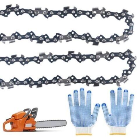 Chaîne de tronçonneuse de 35 cm 3/8" LP 52 maillons d'entraînement, 2 Pièces Chaîne de Tronçonneuse, Compatible avec Bosch, Makita, Husqvarna, Dolmar, Einhell, Makita DUC353Z, etc (1/4)