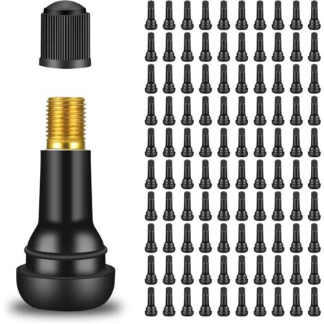 100 Pièces TR414 Valve Pneu Voiture, Valve de Roue, Valves en Caoutchouc Voiture Universelles, Valves en Caoutchouc Snap-in Valve de Voiture pour la Plupart des Voitures, Motos (1/5)