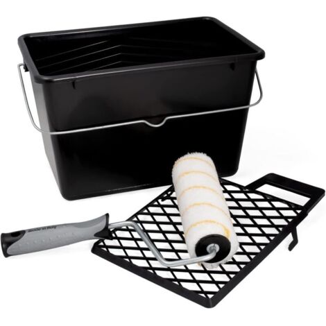 PENNELLIFICIO 2000 Kit de Rouleau avec Bassin et Toile pour Drainer la Peinture, Peinture à l'eau, Murs Lisses et Peu Rugueux, Seau de 14 L, Dimensions 20 cm – Fabriqué en Italie (1/5)