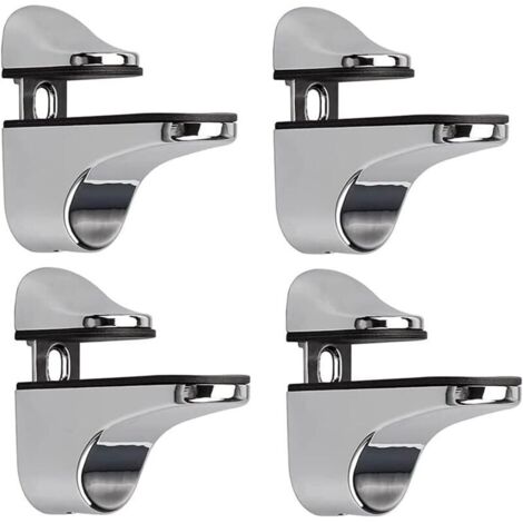 Support D'étagère en Verre Réglable, 4 Pcs Support D'étagère en Verre, Pince en Verre à Fixation Murale, Support pour Étagères en Verre, pour Tablette Verre H315 (1/5)