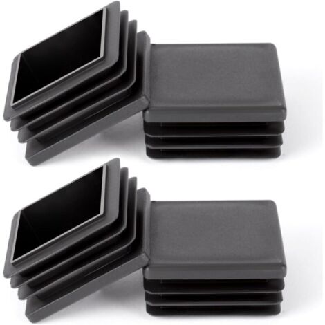 40 40mm Carré Bouchons à lamelles,8 PCS Bouchons de Couverture Cache Tube en Plastique PE Bouchon Pied de Chaise Embout de Bouchon en Plastique pour Chaises Canapés Tables,Noir