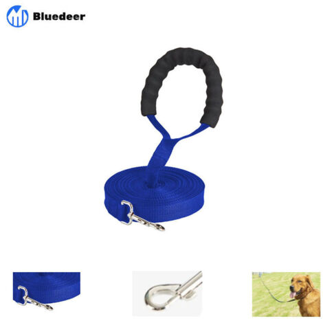 Laisse de Dressage pour Chien Longe de Chien Sangle Laisse Longue avec Poignée Rembourrée Pour Chiens de Petites à Grandes Taille -10M, Noir