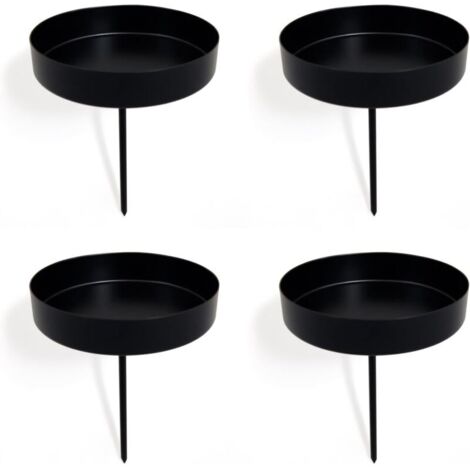 Lot de 4 bougeoirs couronne de l'Avent 8 cm Noir