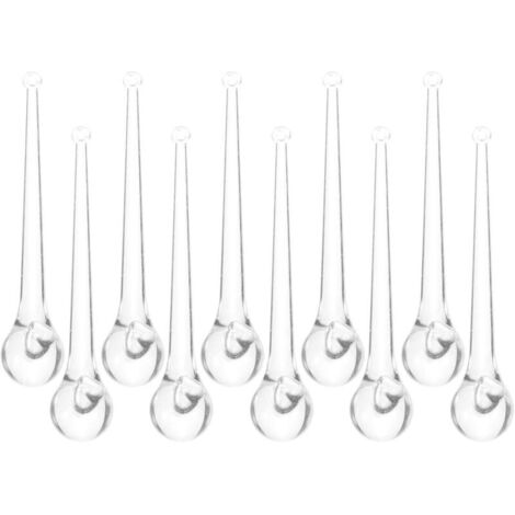 Lot de 10 Pendentifs Suspendus de Goutte d'eau, Cristaux Transparents 10 Cm, Décoration Mariage et Fête, Ornement Lustre Suspendu, Accessoire Décoratif Intérieur Élégant