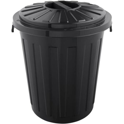 keeeper Maxi-Tonneau avec couvercle, polypropylène, 23 l, 36 x 42 x 36 cm, Mats, gris graphite