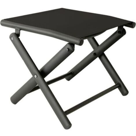 Repose-pieds de jardin - Pliable - En métal résistant aux intempéries - Meubles de jardin résistants aux intempéries - Anthracite/noir