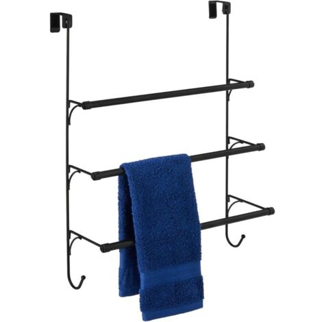 Amazon Basics Porte-Serviettes à Poser sur la Porte, Noir, 49 x 17 x 63 cm (1/5)