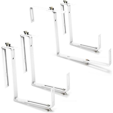 com-four® 4X Support de bac à Fleurs pour parapets et Garde-Corps de Balcon - Fixation Flexible en métal pour bacs à Plantes - réglable dans Les 2 Sens - Aucun perçage nécessaire