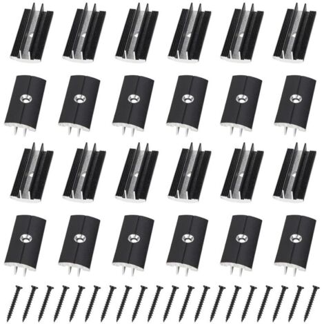 100 Pcs Clips Noir pour Planchers en Bois en Plastique T-Clips pour Planches de Terrasse 6 mm Espacement Entretoises Cachées avec 100 Vis pour Planches WPC/BPC Planches Composites (1/5)