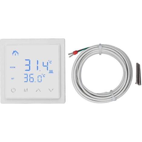 Thermostat électrique de chauffage par le sol affichage LED haute précision anti-faux contact régulateur de température 16A AC85V-250V (1/4)